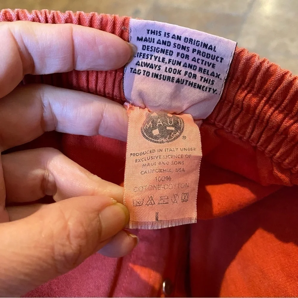 Vintage MAUI AND SONS Men Orange Shorts Size Large